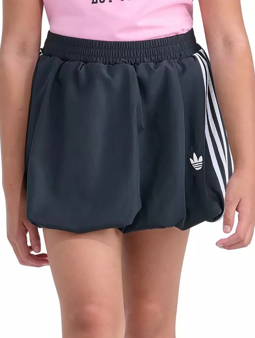 Adidas Girls' Black Athletic Bubble Skort with Side Stripe